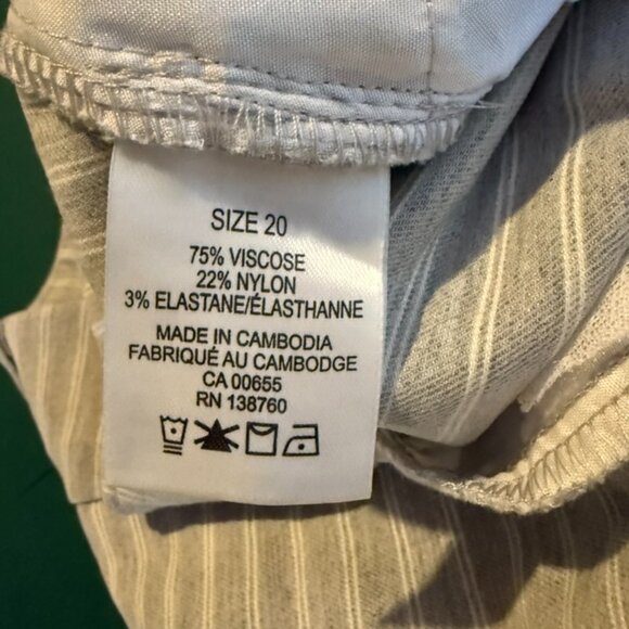 Pennigtons Size 20 Gray and White Stripe Pants - Picture 5 of 9